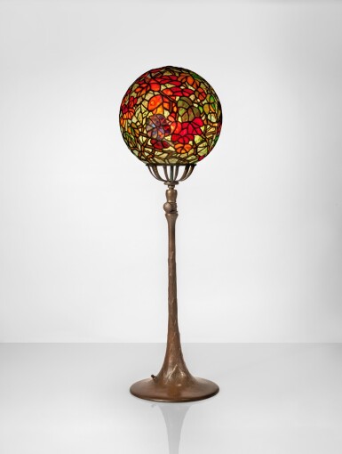 View full screen - View 1 of Lot 350. "Autumn Leaves Ball" Table Lamp.