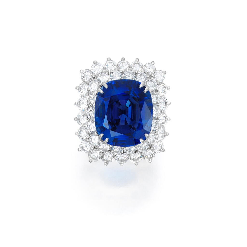 View full screen - View 1 of Lot 63. David Webb | Sapphire and Diamond Ring.