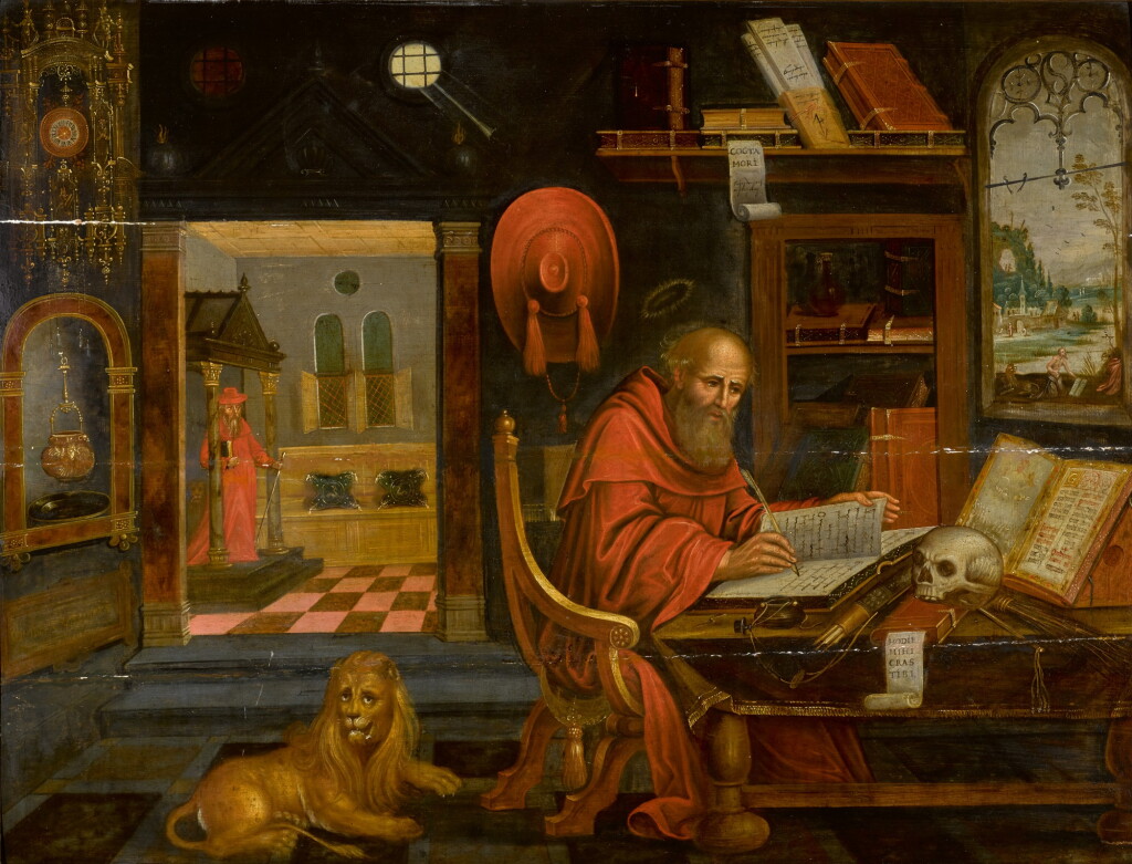 View full screen - View 1 of Lot 325. Saint Jerome in his study, with the lion.