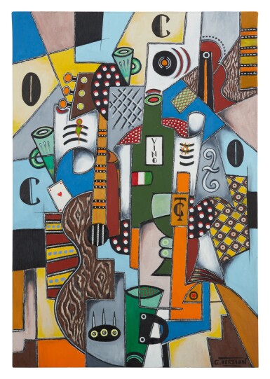 View full screen - View 1 of Lot 13. GEORGES TERZIAN | GUITARE ET PIPE.