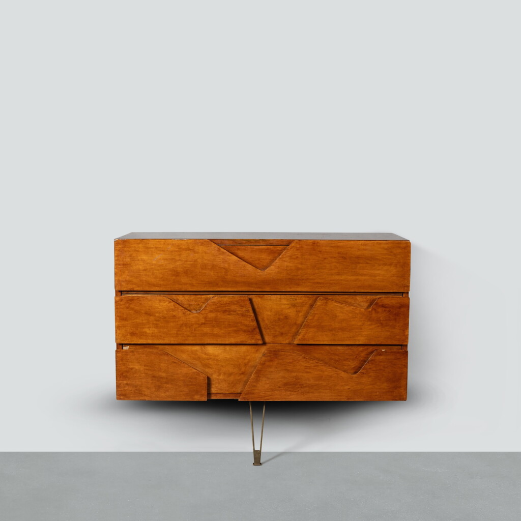 View full screen - View 1 of Lot 106. Pair of wall-mounted chest of drawers.