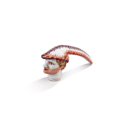 View full screen - View 1 of Lot 690. A Continental porcelain cane handle, possibly 18th century.