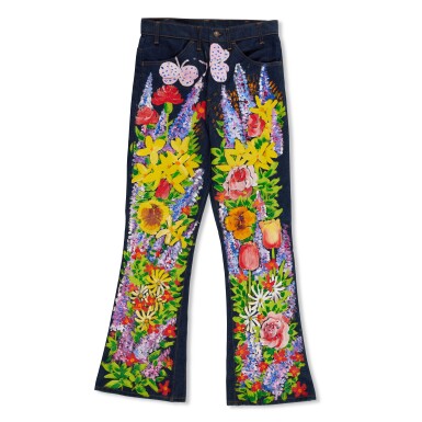 View full screen - View 1 of Lot 28. Untitled (Hand Painted Levi's Jeans).