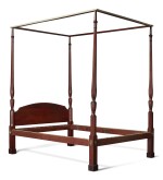 Very Fine and Rare Federal Carved Mahogany Marlboro-Foot Tester Bedstead, probably Rhode Island, circa 1780