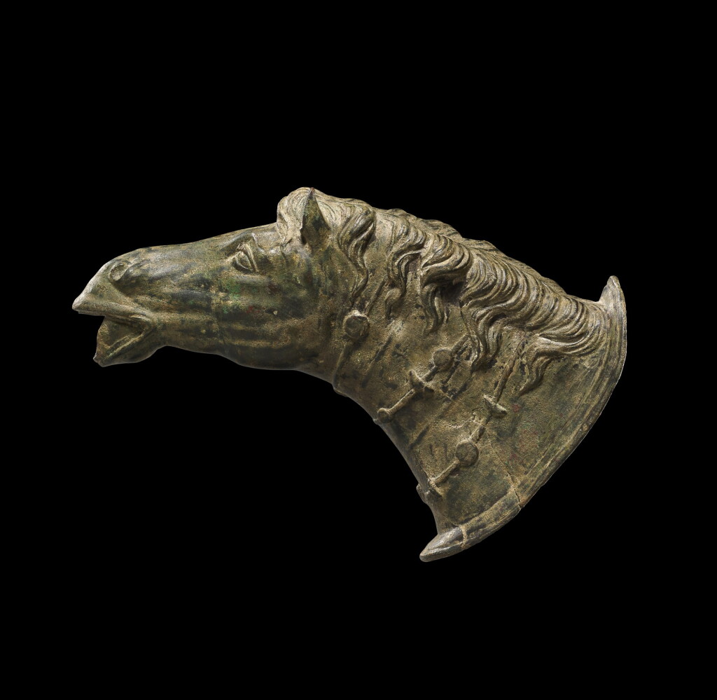 View full screen - View 1 of Lot 19. A ROMAN BRONZE HORSE HEAD WATERSPOUT, CIRCA 2ND CENTURY A.D..