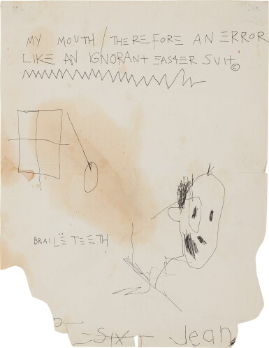 View full screen - View 1 of Lot 1019. JEAN-MICHEL BASQUIAT | UNTITLED (BRAILE TEETH).
