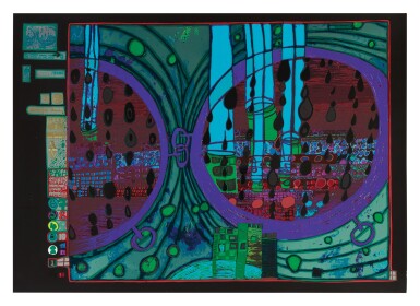 View full screen - View 1 of Lot 53. FRIEDENSREICH HUNDERTWASSER | LOOK AT IT ON A RAINY DAY (KOSCHATZKY 44 - 53).