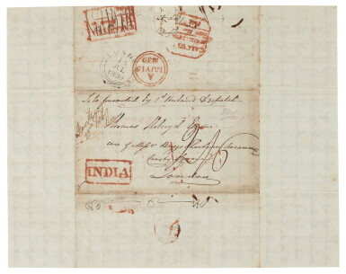 View full screen - View 1 of Lot 46. First Anglo-Afghan War--Sir N.B. Chamberlain | Autograph letter signed, describing tension in Afghanistan, 1839.