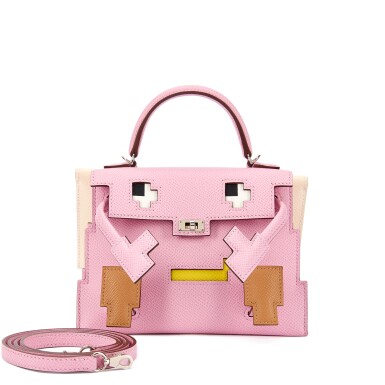 View full screen - View 1 of Lot 983. Limited Edition Mauve Sylvestre, Nata, Lime and Chai Epsom Quelle Idole Kelly Doll Picto Palladium Hardware, 2022.