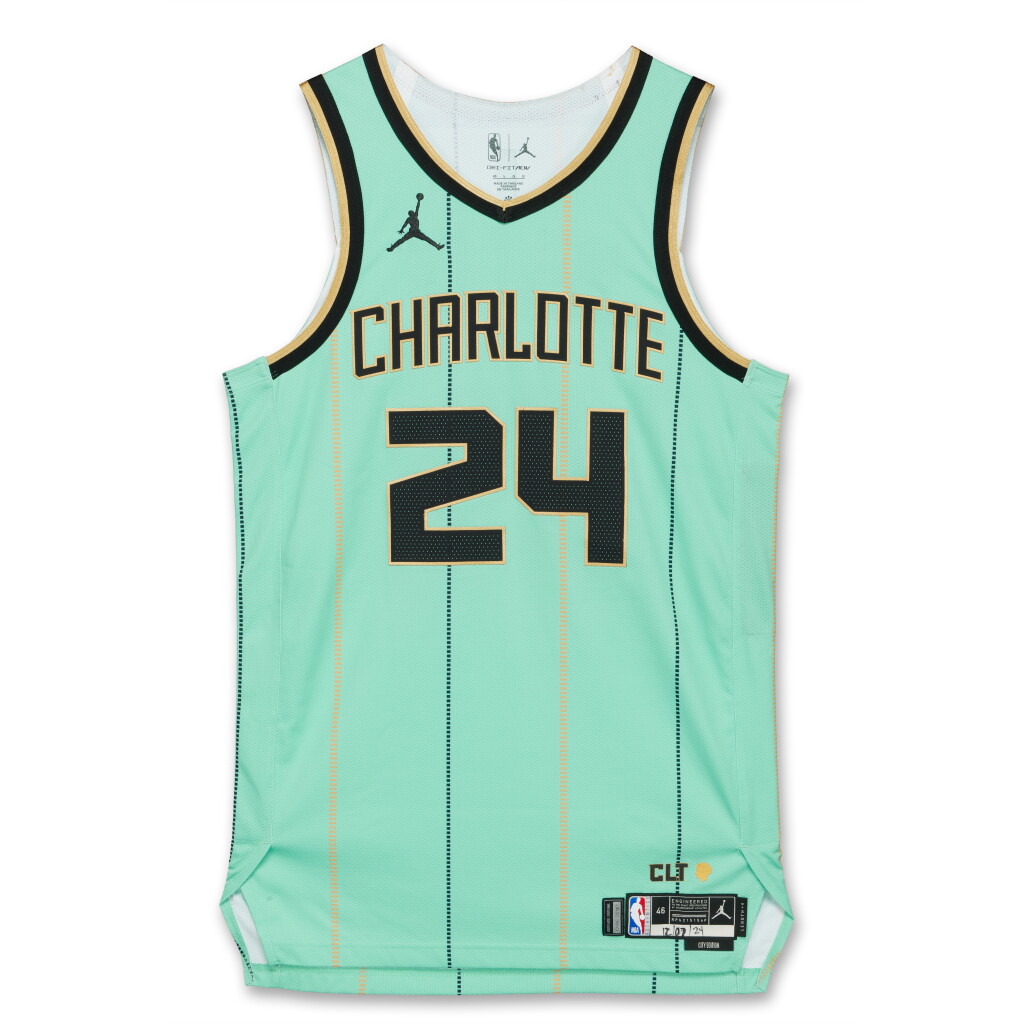 View full screen - View 1 of Lot 252. Brandon Miller Charlotte Hornets 2024-2025 Game Worn City Edition Jersey .