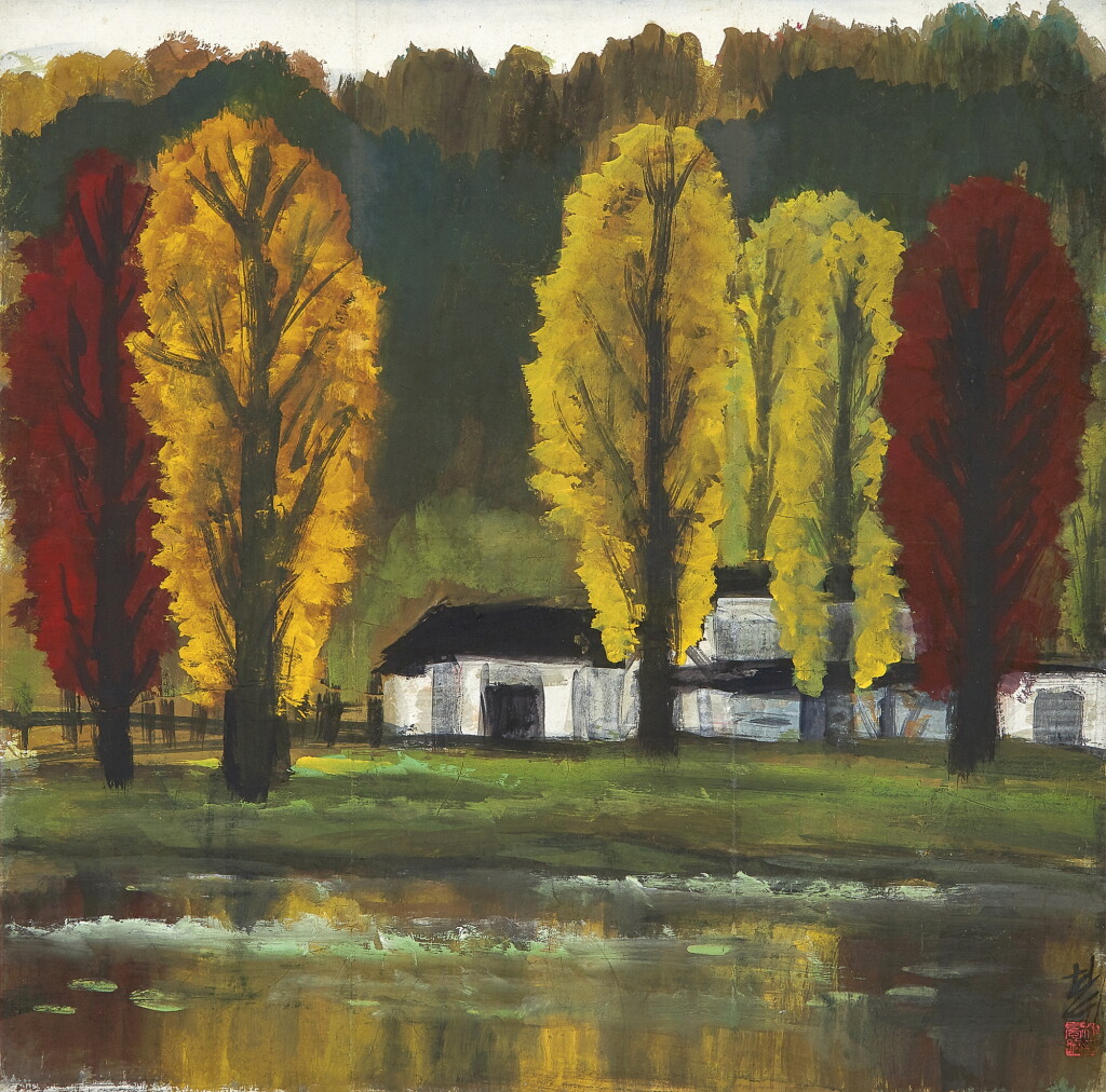 View full screen - View 1 of Lot 3155. 林風眠 秋景 | Lin Fengmian, Autumn Scenery.