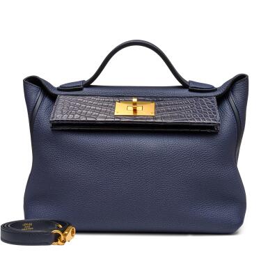 View full screen - View 1 of Lot 1311. Limited Edition Bleu Nuit Togo, Swift and Alligator Touch 24/24 29 Gold Hardware, 2019.