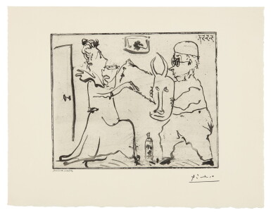 View full screen - View 1 of Lot 83. PABLO PICASSO | HISTOIRE DE SABARTÉS ET DE SA VOISINE: LES BANDERILLES (BA. 968).