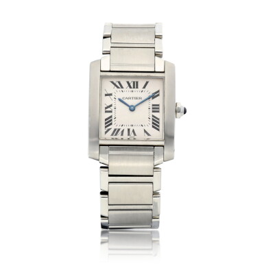 View full screen - View 1 of Lot 8314. Tank Française, Reference 2301 | A stainless steel wristwatch with bracelet, Circa 2015 | 卡地亞 Tank Française 型號2301 | 精鋼鏈帶腕錶,約2015年製.