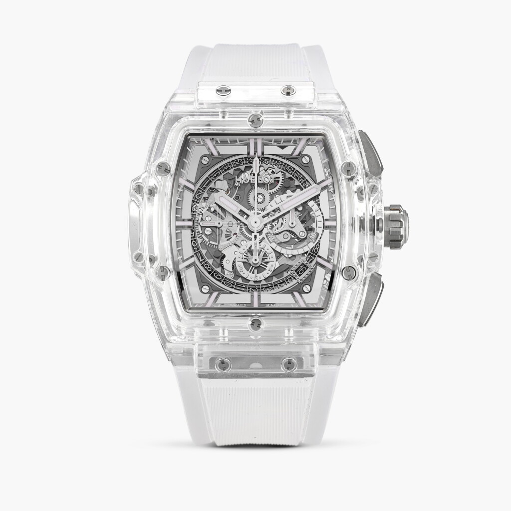 View full screen - View 1 of Lot 2171. Spirit of Big Bang Sapphire, Reference 601.JX.0120.RT | A limited edition sapphire crystal semi-skeletonised chronograph wristwatch with date, Circa 2018.