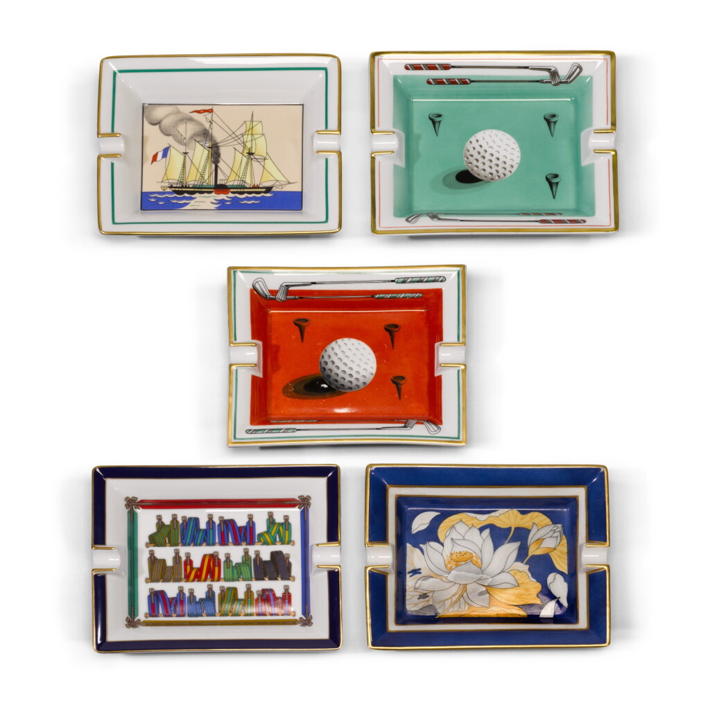 View full screen - View 1 of Lot 29. Hermès | Five porcelain ashtrays.