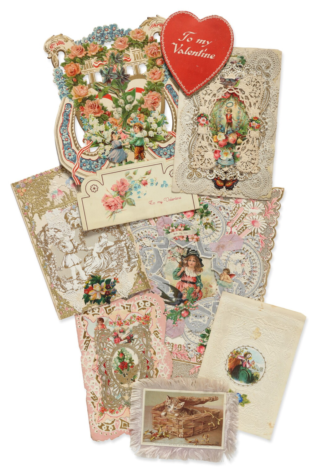 View full screen - View 1 of Lot 157. (Valentines) | An extensive collection of Victorian Valentines and greeting cards.