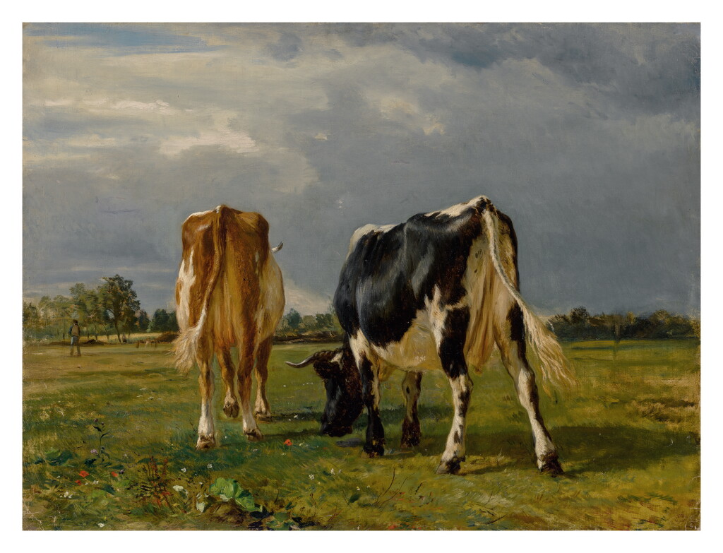 View full screen - View 1 of Lot 1128. CONSTANT TROYON | COWS IN A PASTURE .