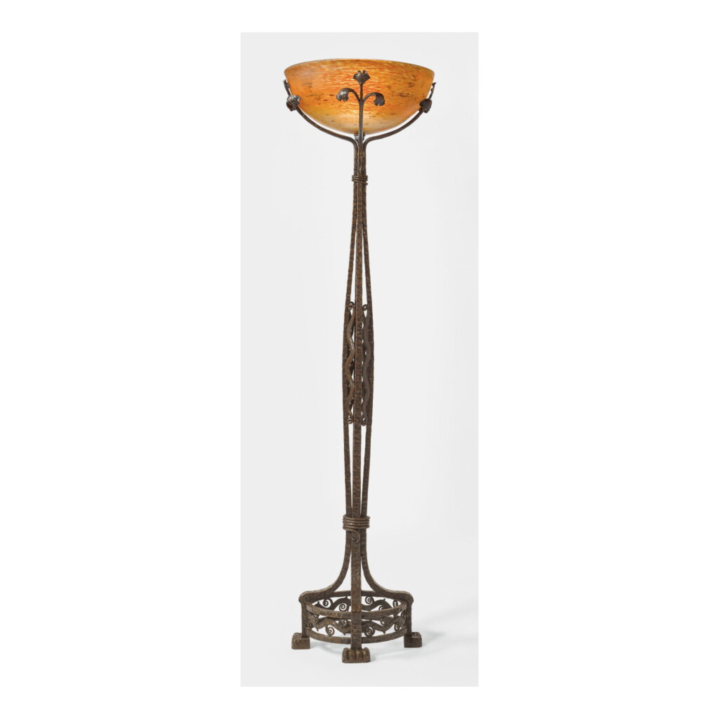 View full screen - View 1 of Lot 133. EDGAR BRANDT AND DAUM | TORCHÈRE.