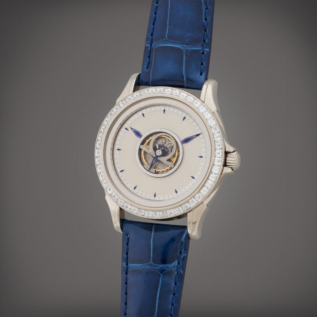 View full screen - View 1 of Lot 140. De Ville Central Tourbillon | A white gold and diamond-set automatic tourbillon wristwatch, Circa 2004.