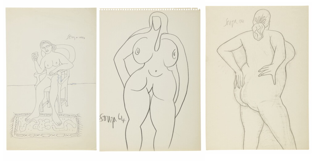 View full screen - View 1 of Lot 1811. FRANCIS NEWTON SOUZA | UNTITLED (SET OF THREE) .