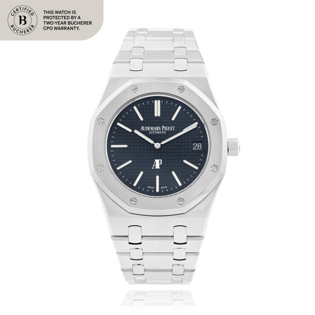 View full screen - View 1 of Lot 12. Royal Oak, Ref. 15202ST.OO.1240ST.01 Stainless steel wristwatch with date and bracelet Circa 2013 | 愛彼15202ST.OO.1240ST.01型號「Royal Oak」精鋼鍊帶腕錶備日期顯示,年份約2013.