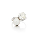 Bague perle fine et diamant | Natural pearl and diamond ring