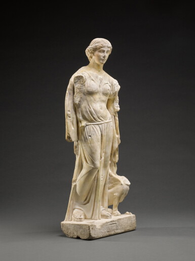 View full screen - View 1 of Lot 190. A Roman Marble Figure of Nemesis, Eastern Mediterranean, circa 2nd century A.D..