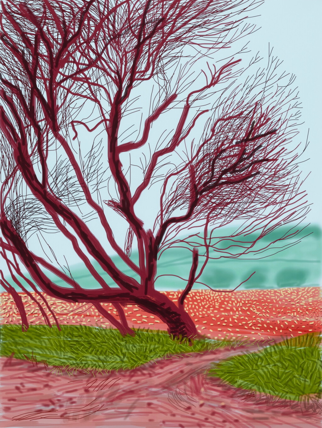 View full screen - View 1 of Lot 38. David Hockney 大衛 · 霍克尼 | The Arrival of Spring in Woldgate, East Yorkshire in 2011 (twenty eleven) - 18 March 東約克郡沃蓋特的春臨(2011年)- 3月18日.