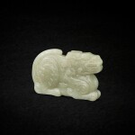 A yellow jade archaistic mythical beast, Qing dynasty, 18th - 19th century | 清十八至十九世紀 黃玉仿古瑞獸