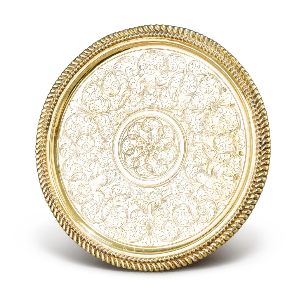 View full screen - View 1 of Lot 266. A small German silver-gilt tazza, Tobias Baur, Augsburg, circa 1700.