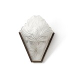 An Art Deco style frosted-glass and brass-mounted wall light, 20th century