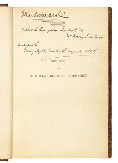 View full screen - View 1 of Lot 135. Dickens, Dombey and Son, 1858, presentation copy inscribed to Sudlow.