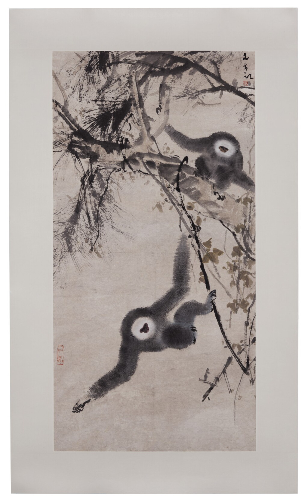 View full screen - View 1 of Lot 62. CHEN WEN HSI | TWO GIBBONS.