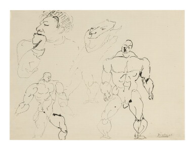 View full screen - View 1 of Lot 13. PABLO PICASSO | PORTRAIT DE PICASSO ET NUS.