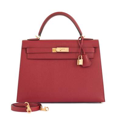 View full screen - View 1 of Lot 10. Rouge Grenat Epsom Sellier Kelly 32 Gold Hardware, 2016.