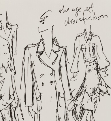 View full screen - View 1 of Lot 4. An original sketch for fashion | Croquis de mode original.
