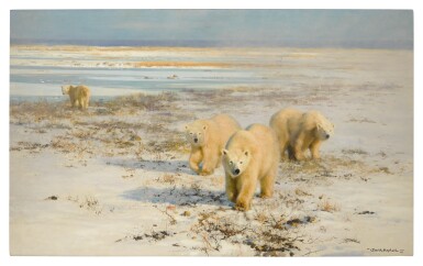 View full screen - View 1 of Lot 59. DAVID SHEPHERD | LONE WANDERERS (POLAR BEARS).