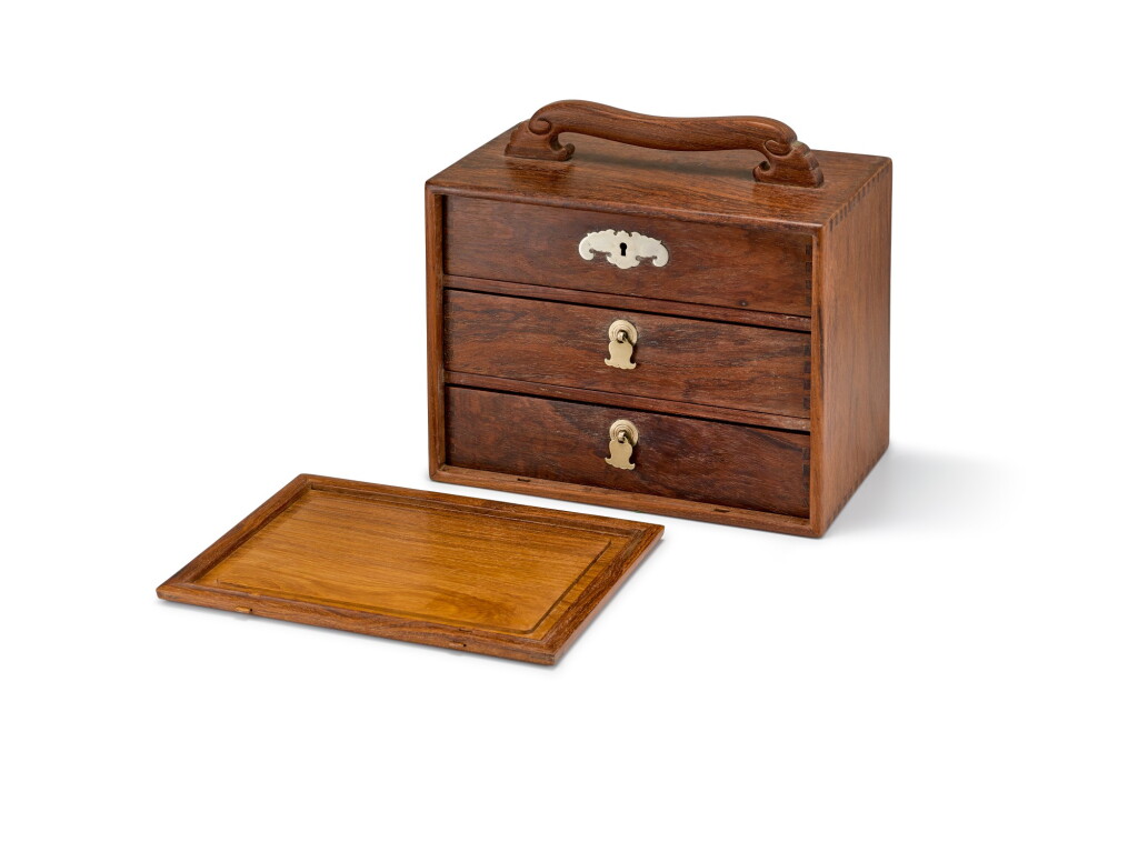 View full screen - View 1 of Lot 2102. A hardwood three-tiered chest Republican period | 民國 硬木藥箱.