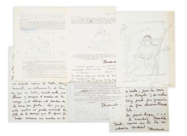 View full screen - View 1 of Lot 71. BOTERO. Correspondance à Walter Engel, son galeriste canadien. 1965-1994. 44 lettres donc 4 illustrées..