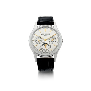 View full screen - View 1 of Lot 170. REFERENCE 5550P-001 ADVANCED RESEARCH A PLATINUM PERPETUAL CALENDAR WRISTWATCH WITH MOON PHASES, 24 HOURS AND LEAP YEAR INDICATION, CIRCA 2015.