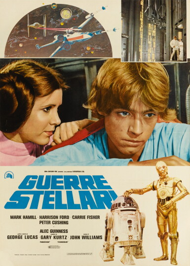 View full screen - View 1 of Lot 36. STAR WARS / GUERRE STELLARI, ITALIAN POSTER, 1977.