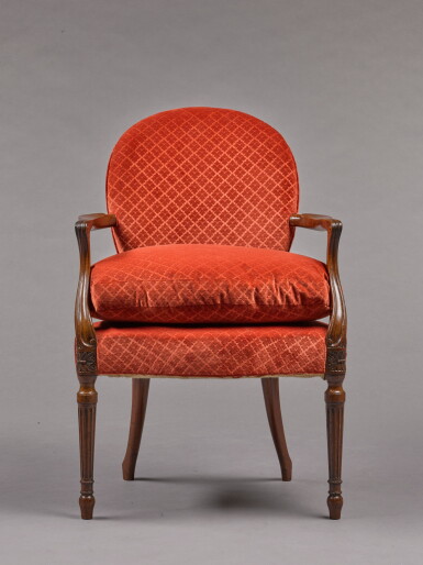 View full screen - View 1 of Lot 236. An early George III style walnut open armchair, 19th century.