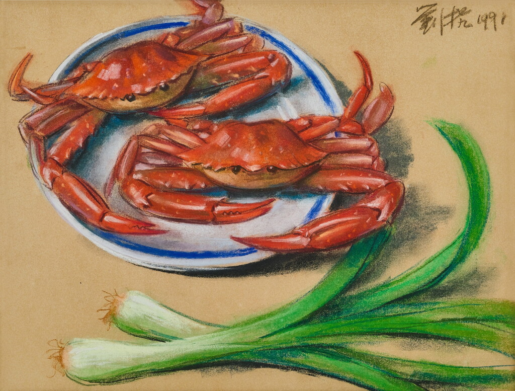 View full screen - View 1 of Lot 6134. Liu Kang 劉抗 | Still life with Crabs 靜物和螃蟹.