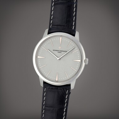 View full screen - View 1 of Lot 73. Patrimony, Reference 43150/000P-9684 A platinum wristwatch Circa 2011.