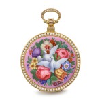 A fine gold and polychrome enamel painted centre seconds duplex watch made for the Chinese market Circa 1850, no. 699 3