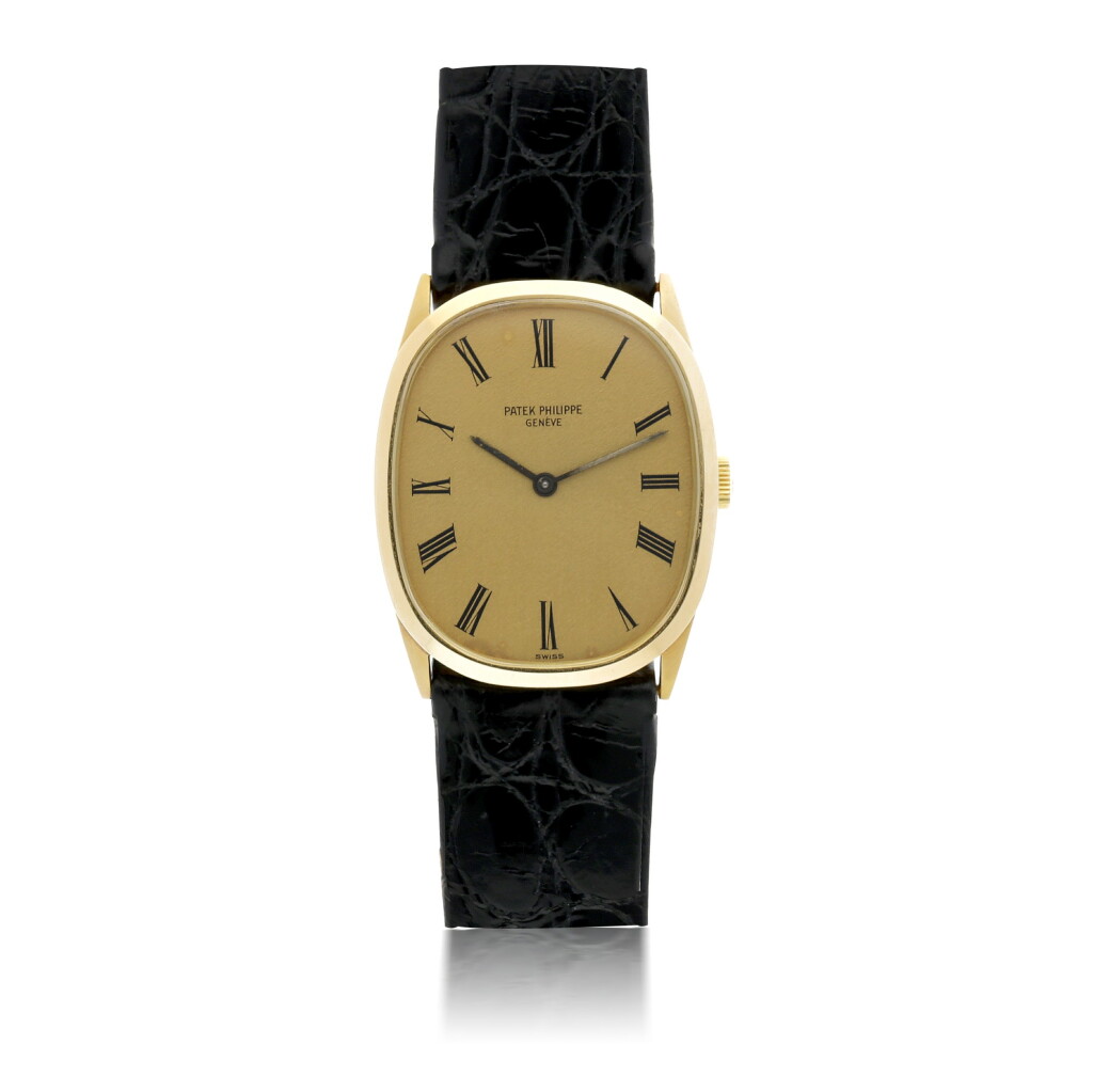 View full screen - View 1 of Lot 123. PATEK PHILIPPE | GOLDEN ELLIPSE REF 3546, A YELLOW GOLD ELLIPSE WRISTWATCH CIRCA 1980.