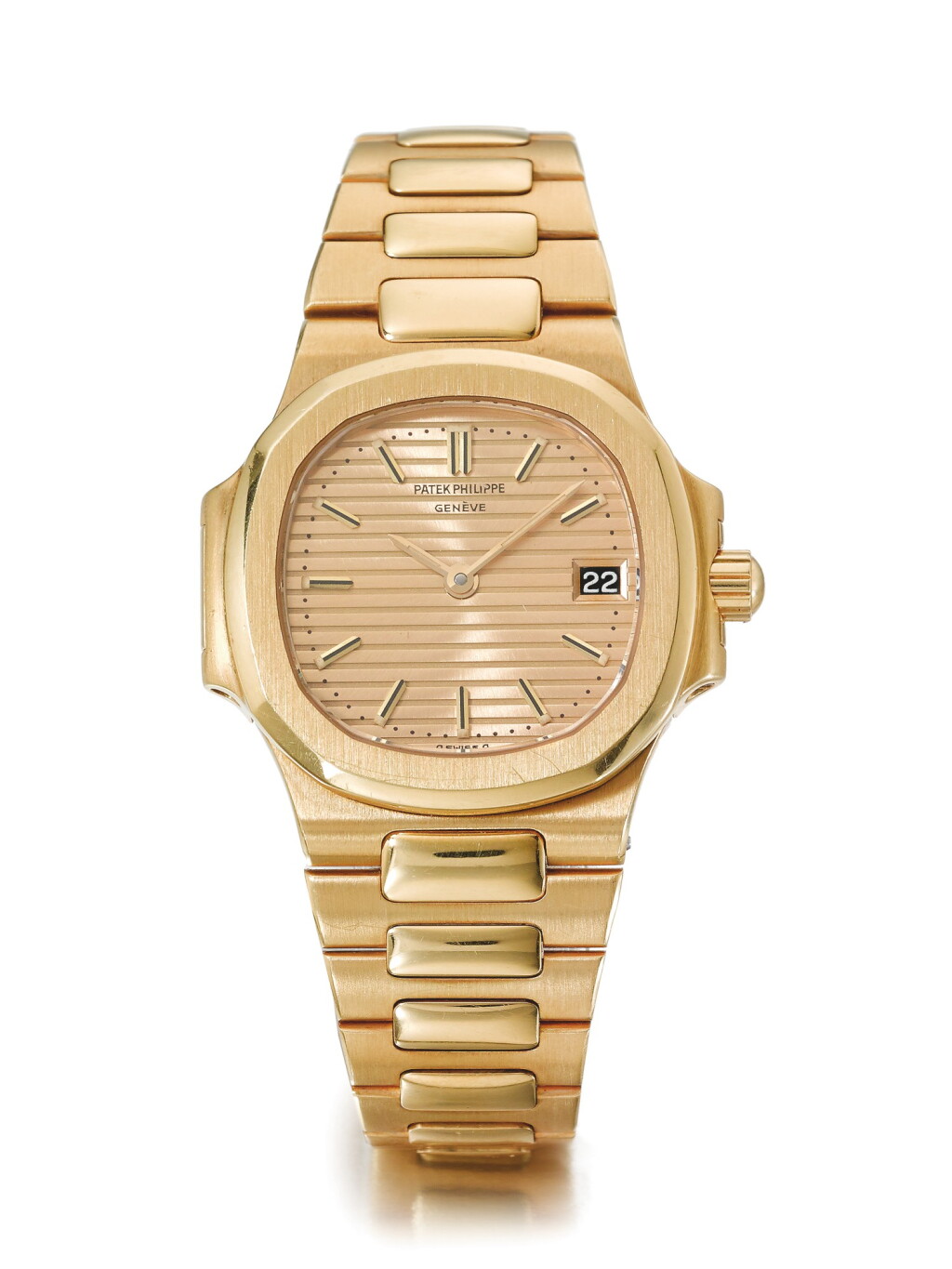 全螢幕檢視 - 查看132PATEK PHILIPPE | REF 4700/1 NAUTILUS, A YELLOW GOLD BRACELET WATCH WITH DATE MADE IN 1987的1