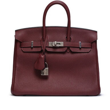 View full screen - View 1 of Lot 122. Rouge H Togo Birkin 25 Palladium Hardware, 2020.