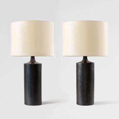 View full screen - View 1 of Lot 312. Pair of "Cylindre" Table Lamps.